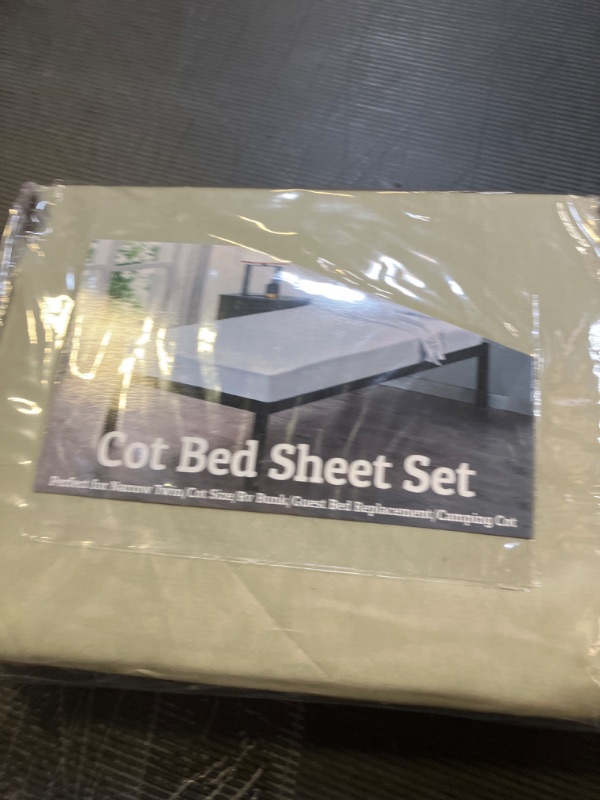 Photo 1 of Cot Sheets 30x75 Set - Cotton Fitted Sheet Perfect for Narrow Twin, RV Bunk, Camping Cot, Guest Bed Replacement - Sage Solid