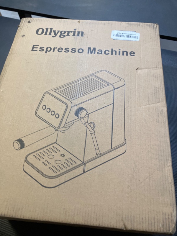 Photo 1 of Ollygrin Espresso Machine,20 Bar Semi-Automatic Espresso Maker with Milk Frother,Compact Stainless Steel Coffee Machine with 40oz Removable Water Tank for Cappuccino,Latte, Americano,Sliver for Home