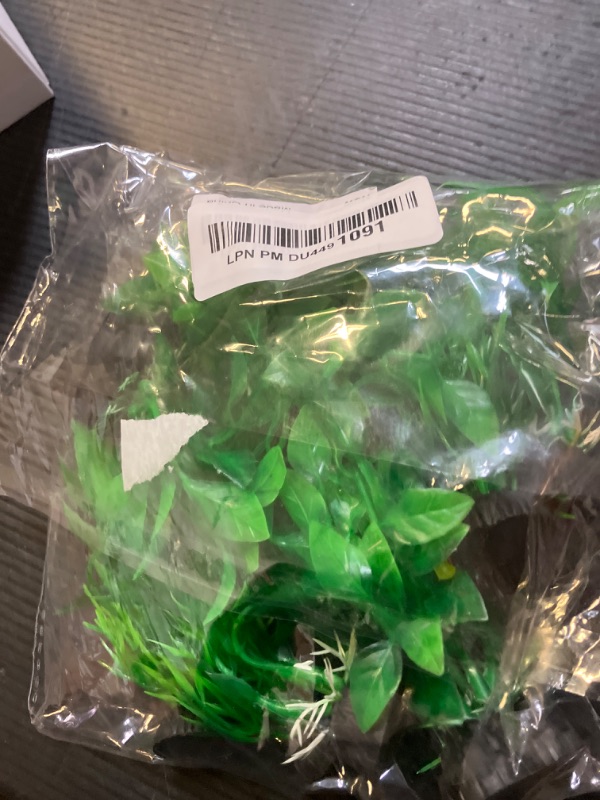 Photo 1 of PietyPet Fish Tank Accessories Green Plants, 10pcs Green Fish Tank Decorations, Aquarium Decor Plastic Plants
