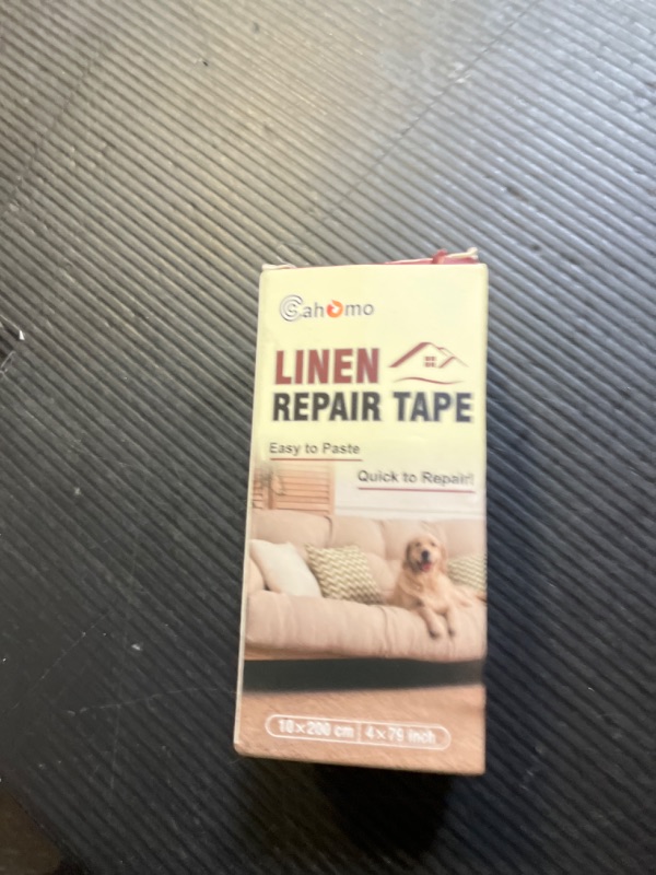 Photo 1 of Linen Repair Tape 4x79 inch, Self Adhesive Fabric Patches, Linen Patch Tape Kit, Fabric Repair Tape for Couch Sofas, Headboards, Chairs, Pillows, Curtains, Couches - Dark Beige