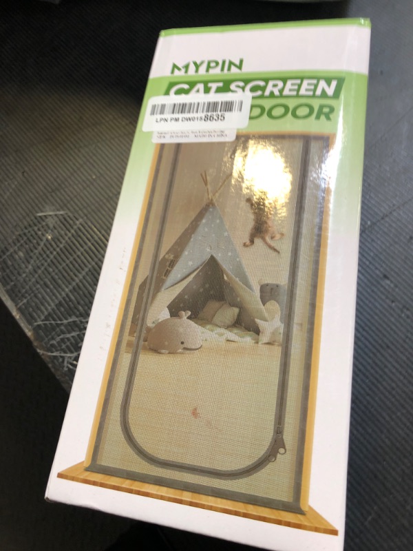 Photo 1 of Reinforced Cat Screen Door, Fits Door Size 34''x 80'' Heavy Duty Pets Proof Screen Door with Bilateral Zipper, Prevent Dogs Cats Running Out from Home, Bedroom,Living Room, Kitchen Patio Door Grey