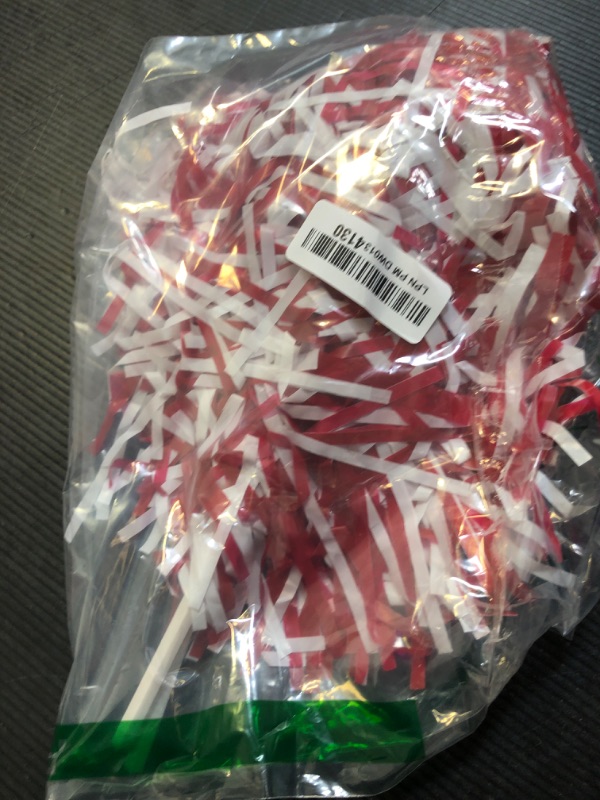 Photo 1 of Beistle Red & White Poly Shakers - 512 Strand