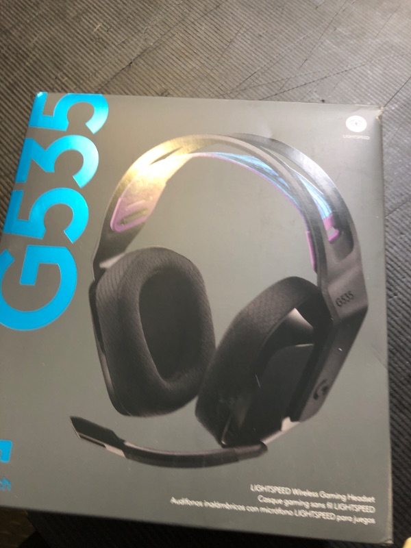 Photo 1 of Logitech G535 Lightspeed Wireless Gaming Headset - Lightweight on-ear headphones, flip to mute mic, stereo, compatible with PC, PS4, PS5, USB rechargeable - Black