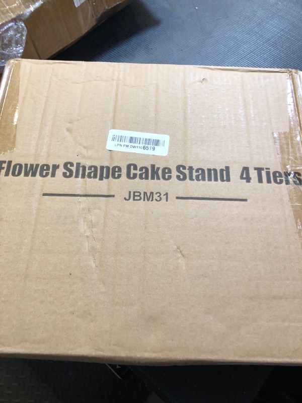 Photo 1 of Jotboom 4 Tier Flower Shape Cupcake Stand,Wood Cupcake Tower Stand for 24 Cupcakes,Cupcake Holder Tiered Tray Stand,Cake and Cupcake Stand Combo Perfect for Wedding/Tea Party/Baby Shower Birthday