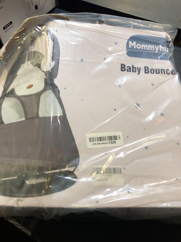 Photo 1 of Portable Baby Bouncer Seat for Infants, 0-18 Months, 3 Modes of Use with Rocker & Stationary Options, Ergonomic Infant Chair with Hanging Toys, Baby Shower Gifts – Grey