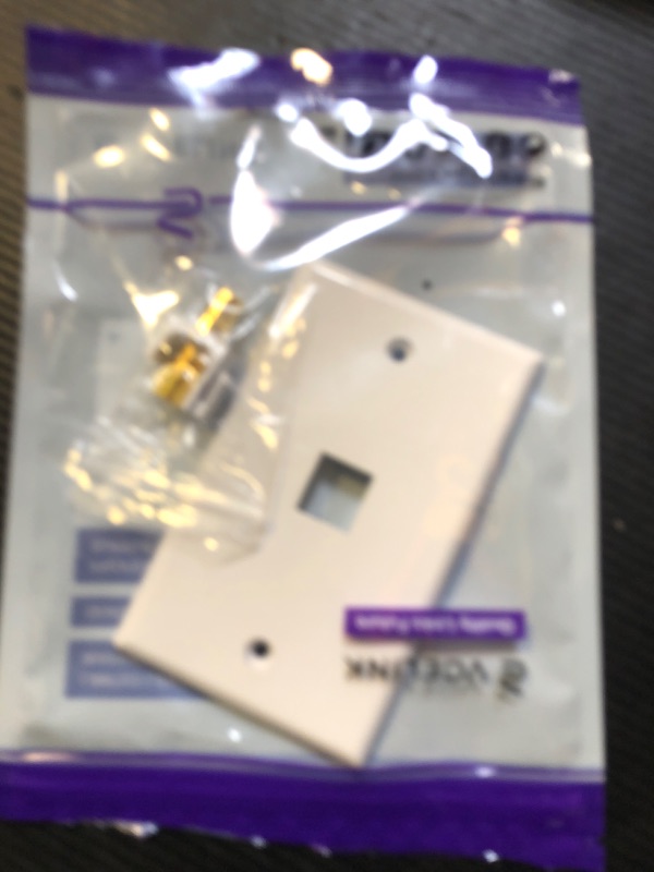 Photo 1 of VCE RCA Wall Plate(UL Listed), 1-Port Keystone Wall Plate with Female to Female RCA Keystone Jack Insert for Subwoofer Audio Port, White