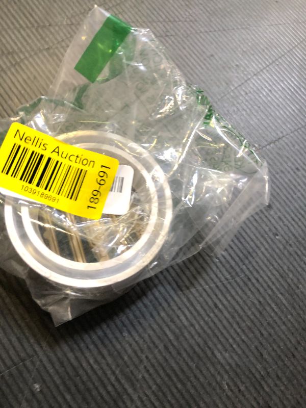 Photo 1 of NDS 909B*, 3-Inch Round Grate with Collar, Connects to 2-Inch Drain Pipe and 3-Inch Drain Fittings, for Small Lawns, Landscaping and Patios, White Plastic and Satin Brass