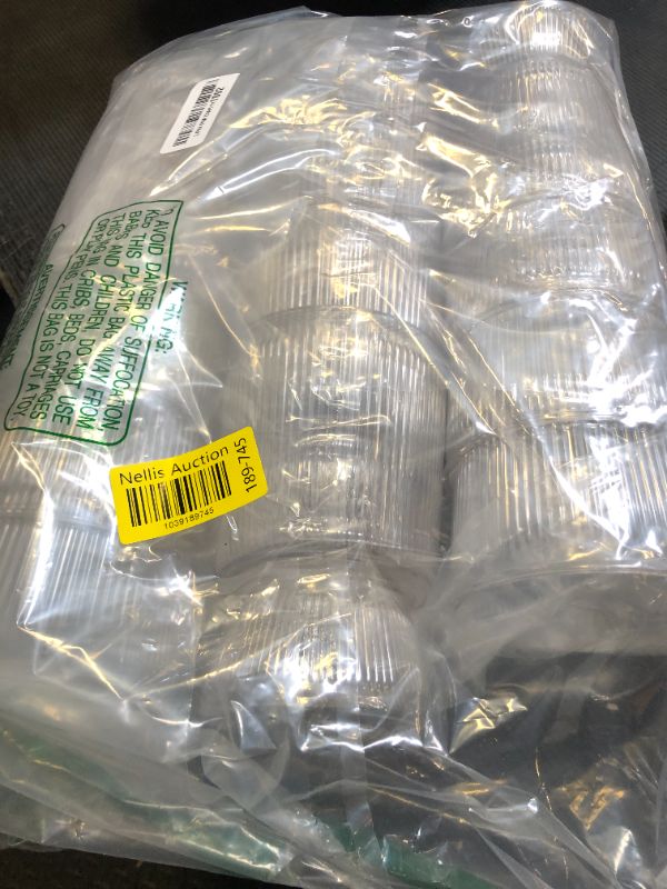 Photo 1 of Tlence 12 Pack Clear Plastic Flower Vases, 6.3" Ribbed Fluted Glass-Like Vase, Decorative Modern Ripple Hydroponic Plant Vase with Base for Table Centerpieces Home Decor Office Wedding Decoration