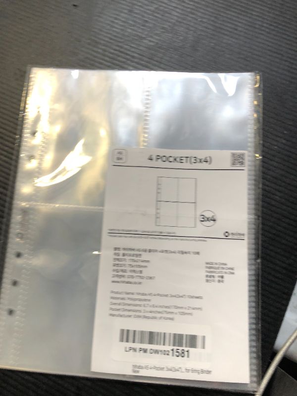 Photo 1 of hihaba A5 4-Pocket(3x4.1) 10sheet, Crystal Clear Pocket Sleeves, Photo Album Refill Pages for 6ring Binder