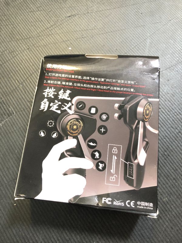 Photo 1 of HUAYUWA 2Pcs Tablet Game Joystick Trigger Handle 6 Finger L1R1 Shooter Fire Aim Button Controller Fits for iPad Tablet PUBG Game Accessories
