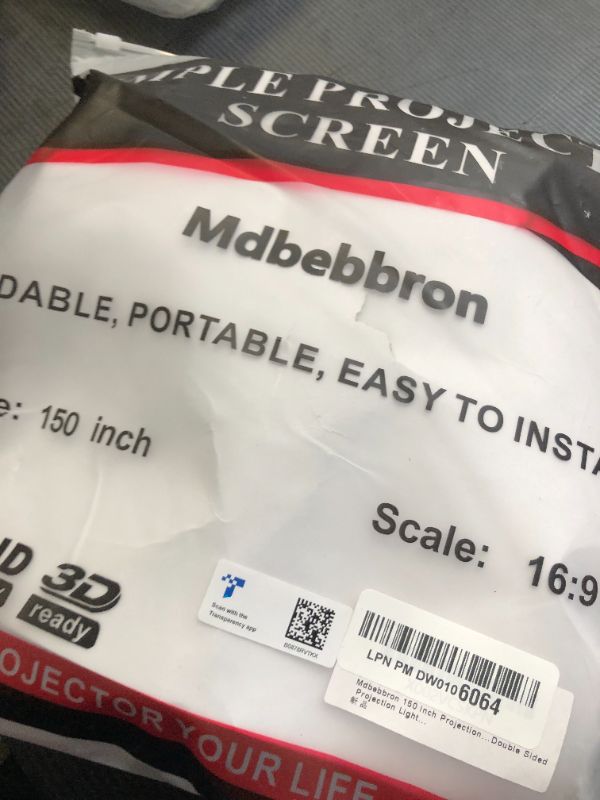 Photo 1 of Mdbebbron 150 inch Projection Screen 16:9 Foldable Anti-Crease Portable Projector Movies Screen for Office Home Theater Outdoor Indoor Support Double Sided Projection