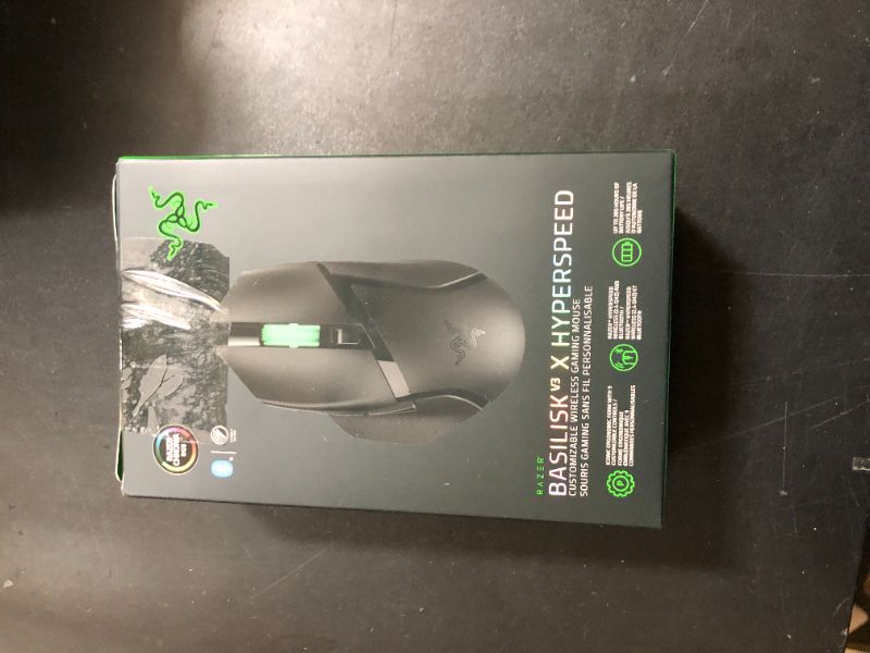Photo 1 of Razer Basilisk V3 X HyperSpeed Customizable Wireless Gaming Mouse: Mechanical Switches Gen-2-5G Advanced 18K Optical Sensor - Chroma RGB 9 Programmable Controls 535 Hr Battery Classic Black