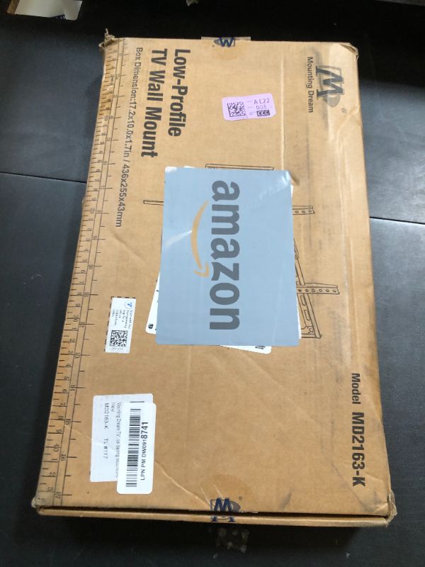 Photo 1 of Mounting Dream TV Mount Fixed for Most 42-84 Inch Flat Screen TVs, TV Wall Mount Bracket up to VESA 600 x 400mm and 132 lbs - Fits 16"/18"/24" Studs - Low Profile and Space Saving MD2163-K