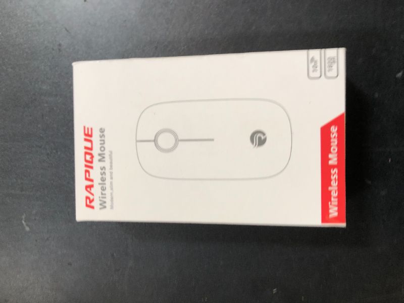 Photo 1 of RAPIQUE Bluetooth Wireless Mouse - (BT5.1+USB) Slim Dual Mode Computer Mice with Quiet Click, Low Power, and 1600 DPI, Portable Cordless for MacBook, Laptop, iPad Pro/Air, Chromebook (White)