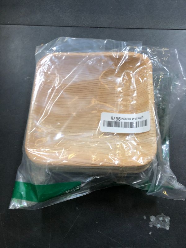 Photo 1 of Chic Leaf Compostable & Biodegradable Palm Leaf Disposable Bamboo Plates for Memorial Day - Disposable Party Plates for Appetizers - Party Supplies (6'' - 100 Pack)
