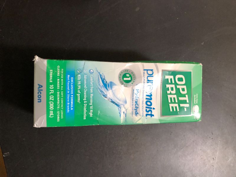 Photo 1 of Opti-Free Puremoist Multi-Purpose Contact Lens Cleaning and Disinfecting Solution with Lens Case, 10 FL Oz (Pack of 1)