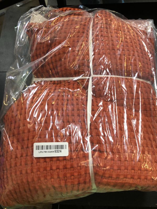 Photo 1 of Bedsure Cooling Waffle Duvet Cover King - Cotton Blend Rayon Derived from Bamboo Duvet Cover Set for Hot Sleepers, Breathable Bedding Set with a Vintage Charm, 3 Pieces (Burnt Orange, King, 104"x90")