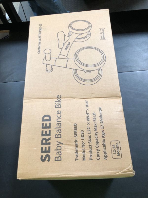 Photo 1 of SEREED Baby Balance Bike for 1 Year Old Boys Girls 12-24 Month Toddler Balance Bike, 4 Wheels Toddler First Bike, First Birthday Gifts