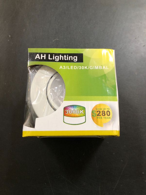 Photo 1 of AH Lighting 3 Inch Directional and Dimmable LED Recessed Retrofit Gimbal Trim Kit, 9W, 3000K, ES Qualified, UL Listed
