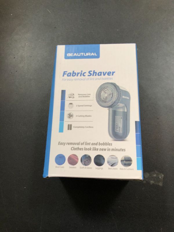 Photo 1 of BEAUTURAL Fabric Shaver and Lint Remover, Sweater Defuzzer with 2-Speeds, 2 Replaceable Stainless Steel Blades, Battery Operated, Remove Clothes Fuzz, Lint Balls, Pills, Bobbles Gray