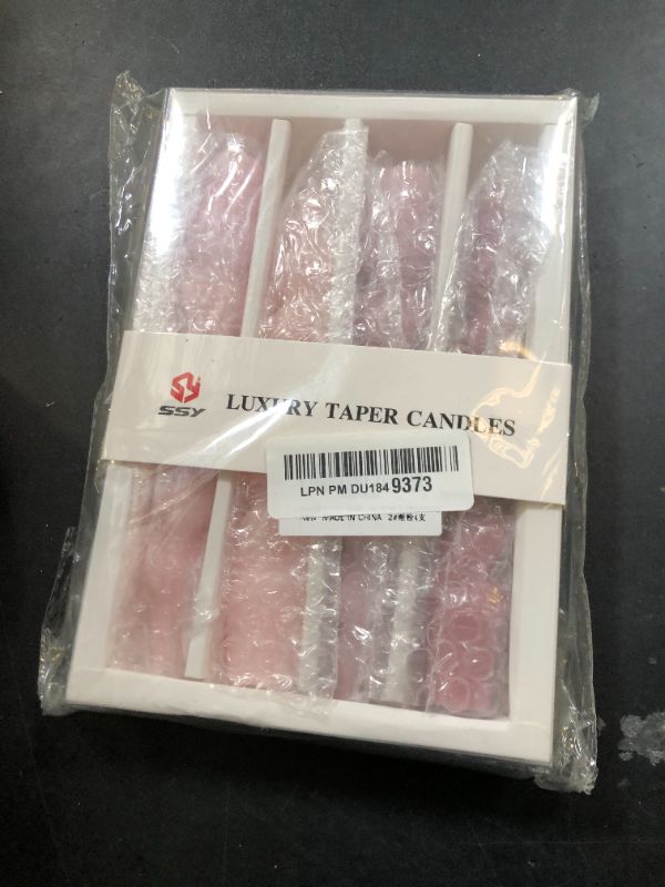 Photo 1 of 4 Pcs Spiral Taper Candle Twisted Candles Sticks Unscented Candlesticks Pink Gradient Taper Candles Dinner Candle for Home Décor Weddings Festive Seasons Holiday