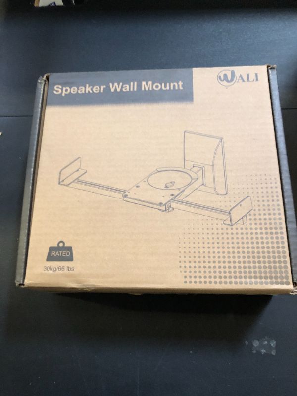 Photo 1 of WALI Speaker Wall Mounts, Dual Side Clamping Bookshelf Mounting Bracket for Large Surrounding Sound Speakers, Hold up to 66 lbs. (SWM201XL), 1 Pair, Black