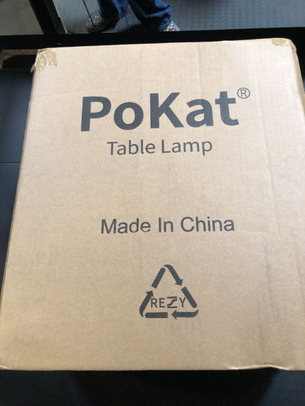 Photo 1 of PoKat 23" Modern Ceramic Table Lamp Set of 2 for Living Room White Desk Lamps for Bedroom Farmhouse Bedside Nightstand Bedside Lamp End Table Lamps Beige
