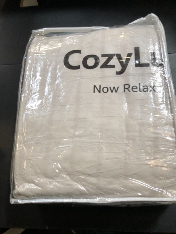 Photo 1 of CozyLux Queen Seersucker Comforter Set with Beige Bed in a Bag 7-Pieces All Season Bedding Sets with Comforter, Pillow Sham, Flat Sheet, Fitted Sheet, Pillowcase