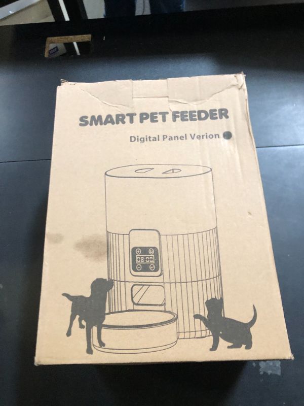 Photo 1 of PAPIFEED Automatic Cat Feeder 3.5L/15 Cup 2.4G WiFi Pet Feeder for Dog Work with Alexa & Echo Timed Cat Food Dispenser for Remote Feeding with Stainless Steel Bowl up to 10 Meals Per Day with APP