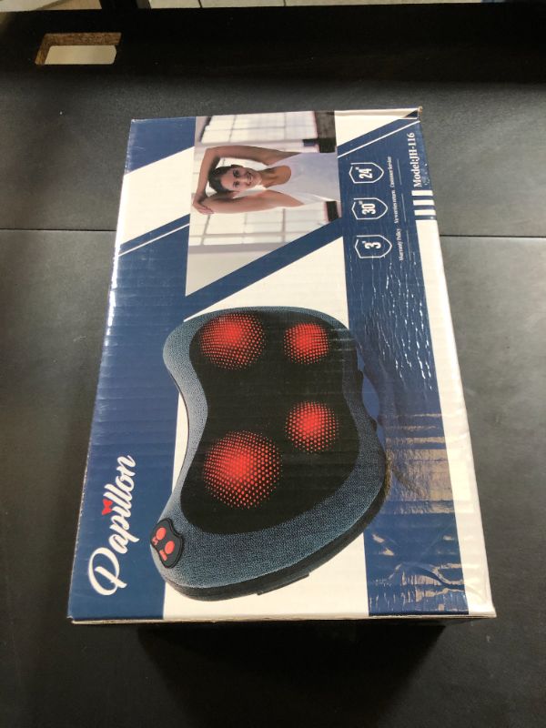 Photo 1 of Papillon Neck Massager,Shiatsu Electric Back Massager with Heat,Neck Back Pain Relief Gifts for Mom/Dad/Women/Men,Deep Tissue Kneading Massage Pillow for Shoulder,Legs,Foot,Body Muscle Fatigue Relief