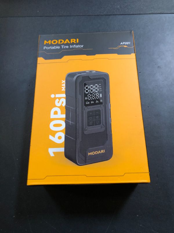 Photo 1 of MODARI Tire Inflator Portable Air Compressor - 4X Faster 160 PSI Air Pump for Car Tires - Wireless Car Tire Inflator with Pressure Gauge - Portable Tire Inflator for Car, Pickup, Motor and More