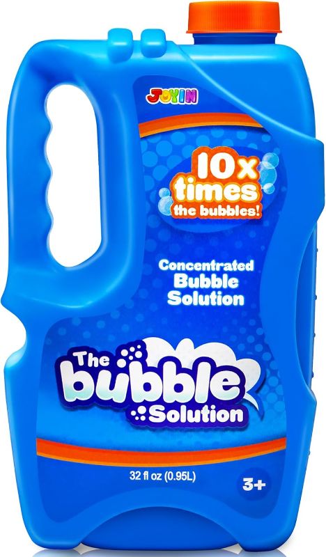 Photo 1 of JOYIN 32 oz Bubble Solution Refills (Close to 1L/ up to 2.5 Gallon), Concentrated Solution for Bubble Machine, Wands, Blower, Easter