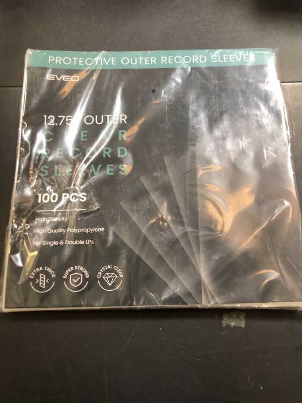 Photo 1 of EVEO 100 Vinyl Record Sleeves Outer – Crystal Clear Outer Vinyl Sleeves LP Album Covers 12.75"x12.75" | Perfect Fit Protective 3 Mil Protection for Single & Double LPs - Archival Quality