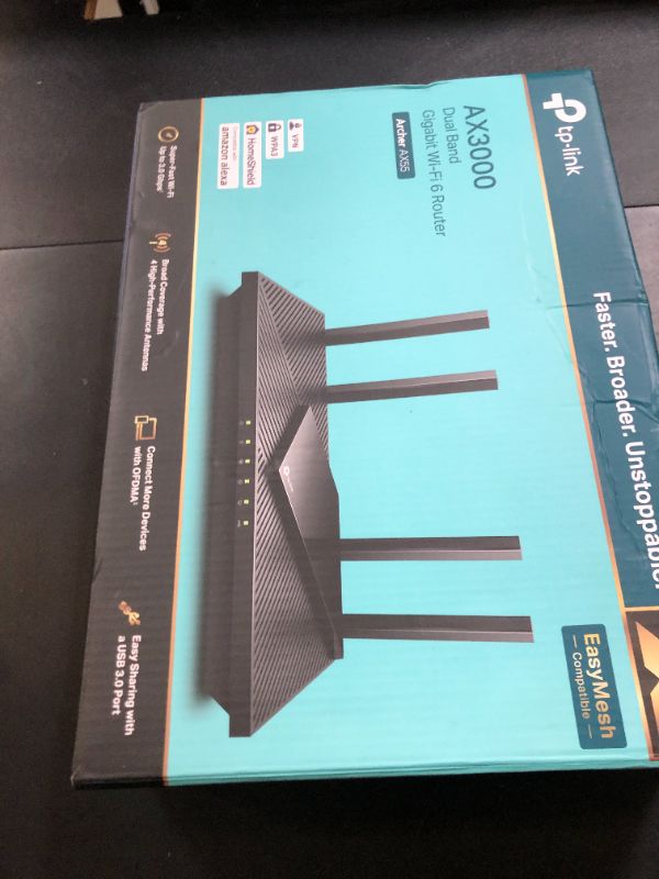Photo 1 of TP-Link Dual-Band AX3000 Wi-Fi 6 Router Archer AX55 | Wireless Gigabit Internet Router for Home | EasyMesh Compatible | VPN Clients & Server | HomeShield, OFDMA, MU-MIMO | USB 3.0 | Secure by Design