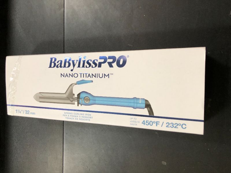Photo 1 of BaBylissPRO Nano Titanium Spring Curling Iron, 1.25" Professional Spring Hair Curler for Long Lasting Curls & All Hair Types