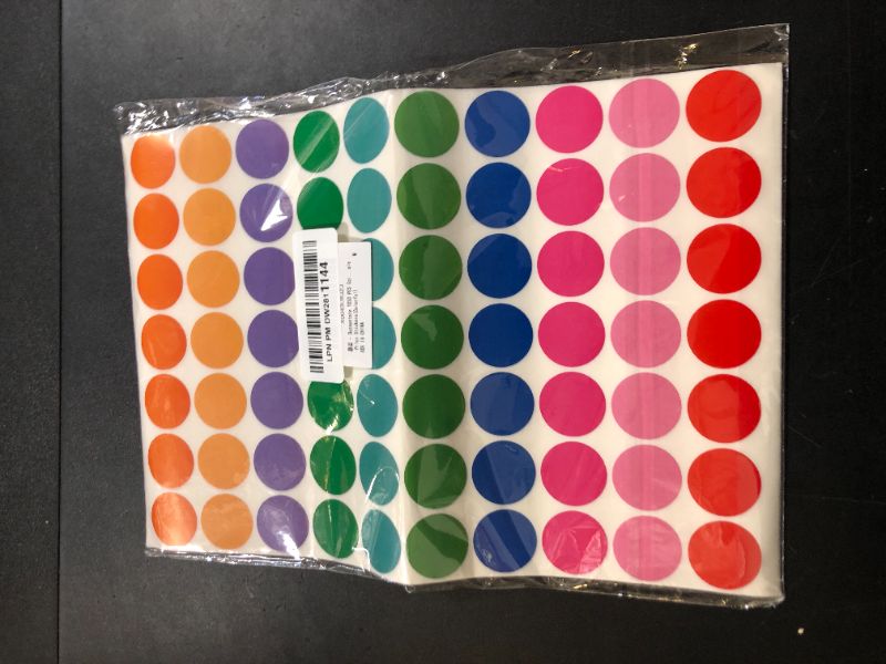 Photo 1 of Ouzoustate 1" Colored Dot Stickers 1050 PCS Round Circle Stickers Colored Coding Labels Stickers (Colorful)