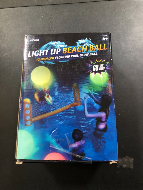 Photo 1 of FLAMDYNO Pool Toys - 4 Pack Light Up Beach Balls for Kids w/ 8 Light Modes, Pool Beach Games Balls for Outdoor or Indoor Activities, Glow in The Dark Pool Beach Decorations for Kids and Adults