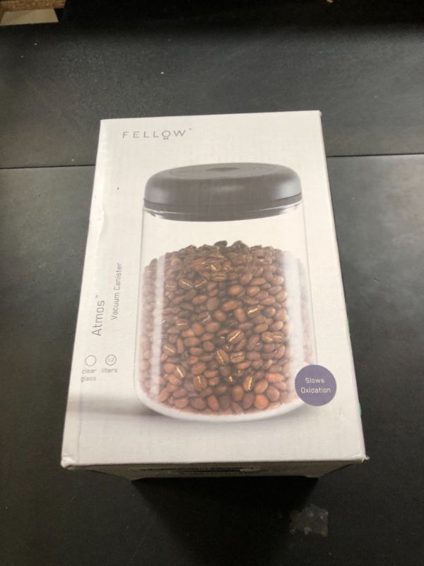 Photo 1 of Fellow Atmos Vacuum Coffee Canister & Food Storage Container - 1.2 Liter Canister holds up to 16 oz of Coffee Beans - Airtight Food Storage Containers - Coffee Containers - 1.2 Liter - Clear Glass