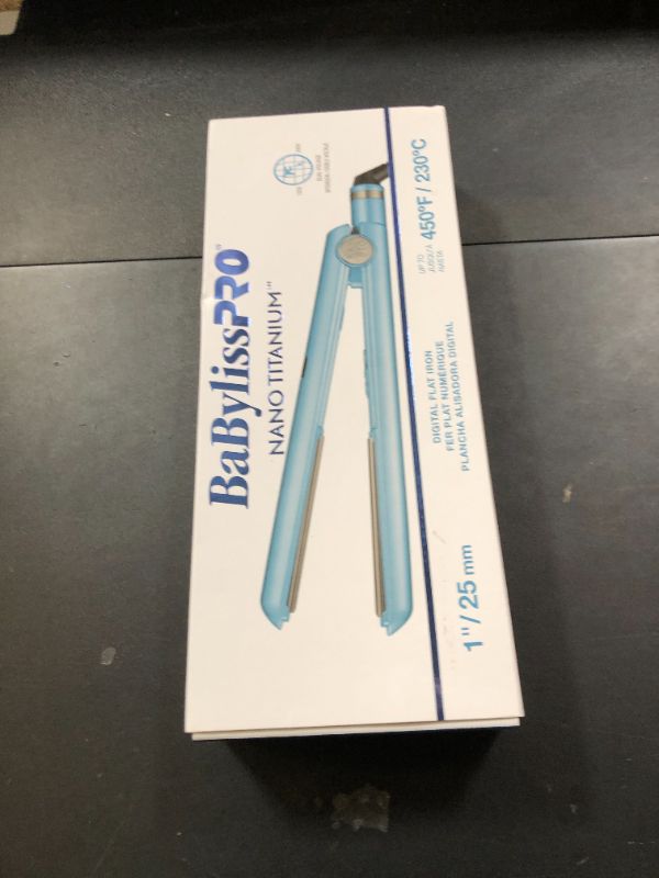 Photo 1 of BaBylissPRO Nano Titanium Flat Iron Hair Straightener, 1" Digital Hair Straightener Iron for Professional Salon Results and All Hair Types