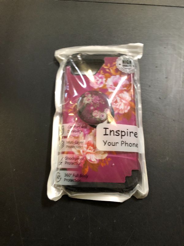 Photo 1 of Hocase for iPhone 16e Case, Heavy Duty Shockproof Protection Hard Plastic+Silicone Rubber Hybrid Protective Phone Case for iPhone 16e 6.1" 2025 - Royal Purple Flowers