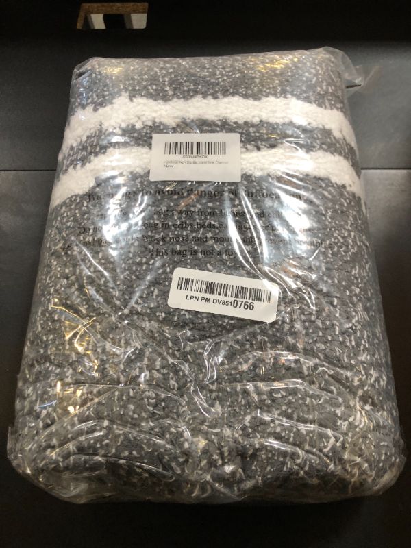 Photo 1 of PURRUGS Non-Slip Bathroom Rug 24" x 36" - Super Absorbent & Quick Dry Shaggy Microfiber Bath Mat, Machine Washable Plush Throw Rug for Bathtub, Shower and Sink, Charcoal