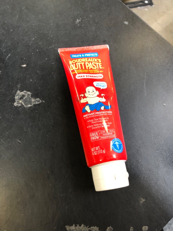 Photo 1 of Boudreaux's Butt Paste Maximum Strength Diaper Rash Cream, Ointment for Baby, 4 oz Tube