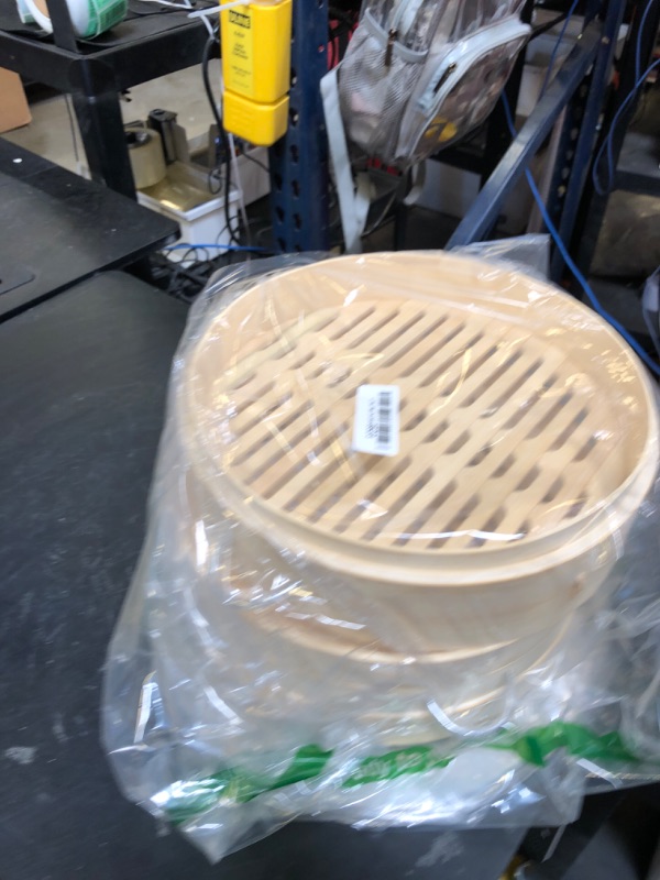 Photo 1 of 2-tier 12" Bamboo Steamer with Reinforcement & Handle, Reusable Silicone Liner & Accessories Kit For Cooking Dumpling, Baby Bao Bun, Dim Sum, Rice Potsticker Steaming Chinese Asian Food & Vegetables
