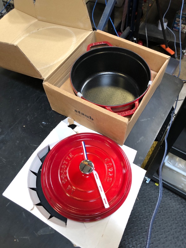 Photo 1 of Staub 4 Qt. Round Cocotte-cherry Red