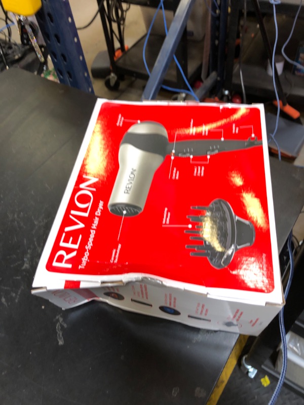 Photo 1 of REVLON Turbo Hair Dryer with Advanced Ionic Technology, Ceramic Coating | Turbo Heat and Cold Shot Features, 1875 Watts for Fast Drying and Shine (Silver)