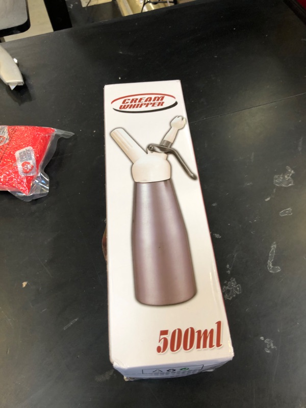 Photo 1 of Professional Aluminum Whipped Cream Dispenser Cream Maker 500mL (1 Pint) for Desserts Gourmet Cream Whipper with 3 Decorating Nozzles