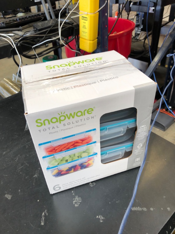 Photo 1 of Snapware Total Solution 3-Pack (8.5-Cup) Plastic Food Storage Containers Set, Leakproof & Airtight Locking Lids Rectangular Tupperware, Non-Toxic BPA-Free Lids, Microwave Dishwasher Freezer Safe