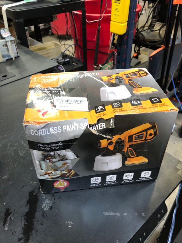 Photo 1 of Cordless Paint Sprayer 30000RPM High Speed for Dewalt 20V Battery 1400ml High Capacity Container Spray Paint Gun for for House Furniture Painting Gold(Not Include Battery)