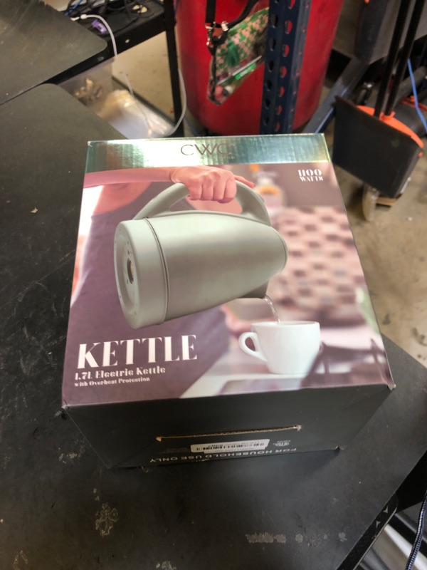 Photo 1 of COOK WITH COLOR Electric Kettle - Rapid Boil, Sleek Design, and Safety Features - Great for Quick and Easy, Stainless Steel Sage, 1.7 Liters