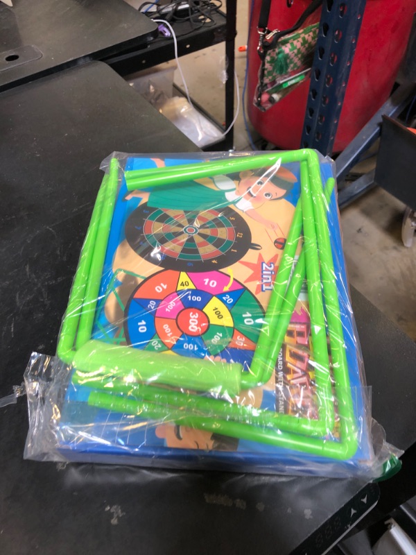 Photo 1 of Large Dart Board for Kids with Stand, Double Sided Kids Dart Board with 12 Sticky Balls and Darts,Family Party Party Supplies for Kids, Gift for Boys Toddlers 3 4 5 6 7+ Year Old Birthday Christmas